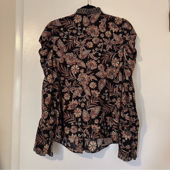 MISA Garance Top in Gilded Paisley Ruffles Black Size Small Womens - Picture 3 of 10